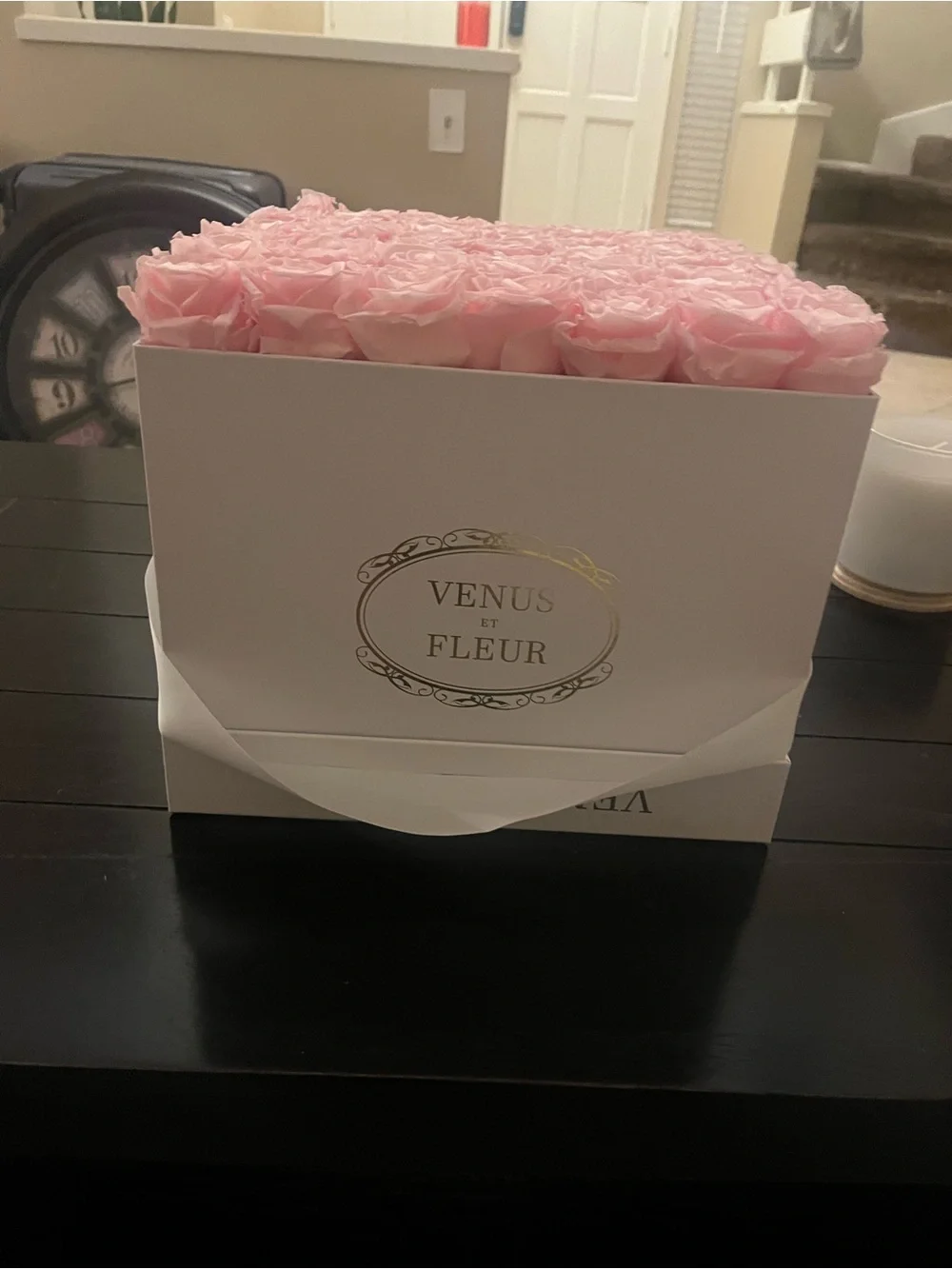 Pink Eternity Roses in White Signature Box